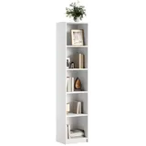 home collective Bücherregal Aktenregal Standregal Raumteiler weiß mit 5 offenen Fächern aus Holz | Breite 40 cm