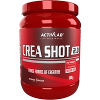 ACTIVLAB Crea Shot 2.0, 500g Pulver, 25x Pre-Workout, kein Koffein, steigert die Leistung, reduziert Müdigkeit, Creatin, Beta-Alanin, Taurin, B-Vitamine, Arginin, Citrullin-Malat, Glutamin, Orange