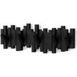 Mumu - Jalleria Wandgarderobe 5 Klapphaken, Schwarz