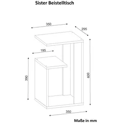 moebel17 Beistelltisch Sister Tesbih Walnuss