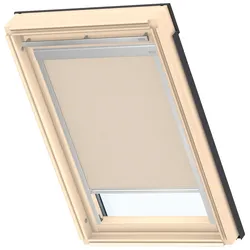 Verdunklungsrollo VELUX "DBL C02 4230", beige, C02, Aluminium, Polyester, Rollos, alufarbene Führungsschienen & Griffleiste