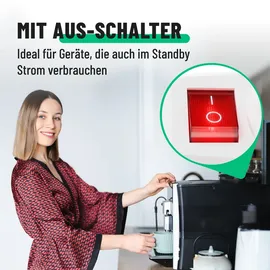 greate Steckdosenadapter mit Schalter - 1er Pack