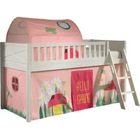 58 aufm Kessel Kinderbett Karyl 208x114x135 Massivholz Weiß Textilset