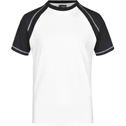 Herren Raglan T-Shirt - Farbe weiß, schwarz - Größe XL