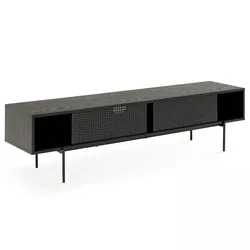 Oviala Business TV-Möbel 180 cm Indus-Stil schwarzes Holz