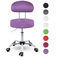 TRESKO Rollhocker mit Lehne Arbeitshocker Hocker Drehhocker Kosmetikhocker Praxishocker