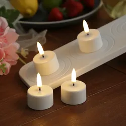LED Mini Teelichter - 4 wiederaufladbare LED Teelichter mit Ladestation/Fernb. -...