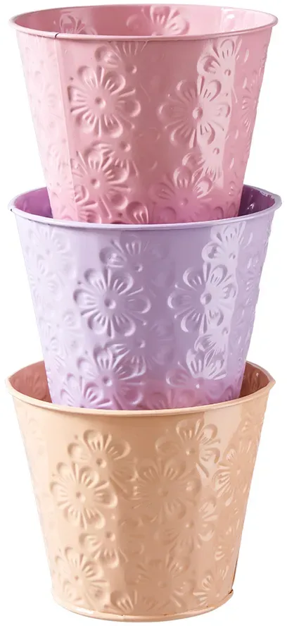 Topf Metall D11H10cm sortiert lila/pink/orange  - li/pi/or
