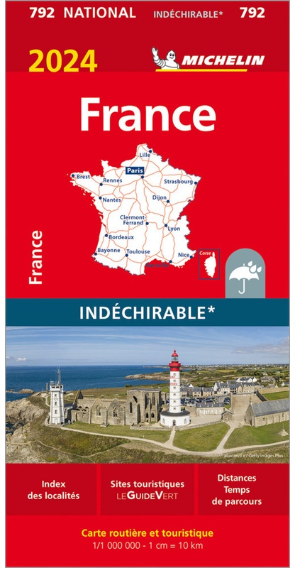 Michelin Frankreich 2024 (Widerstandsfähig)  Karte (im Sinne von Landkarte)