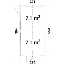 Palmako Dan 2,73 x 5,50 m natur