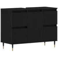 VidaXL Waschbeckenunterschrank Schwarze Eiche 80x33x60 cm Holzwerkstoff