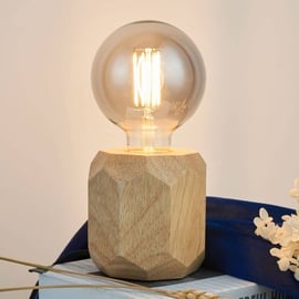 Pauleen Woody Sparkle Tischleuchte aus Holz skandinavische Tischlampe Würfellampe max25W E27