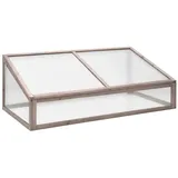 vidaXL Gewächshaus Grau 110x58,5x39 cm Tannenholz