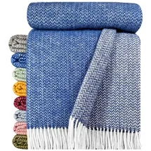 STTS Wolldecke "TIROL K" 100 % Wolle, 140 x 200 cm, in versch. Farben, STTS blau
