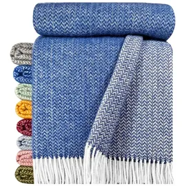STTS Wolldecke "TIROL K" 100 % Wolle, 140 x 200 cm, in versch. Farben, STTS blau