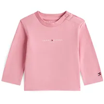 Tommy Hilfiger Langarmshirt TOMMY HILFIGER "MINI CORP GRAPHIC TEE LS", Mädchen, Gr. 86, mystic pink, Jersey, Obermaterial: 93% Baumwolle, 7% Elasthan, unifarben, regular fit normal, Rundhals, eingesetzt gerader Abschluss, Shirts Langarmshirt, für Babys