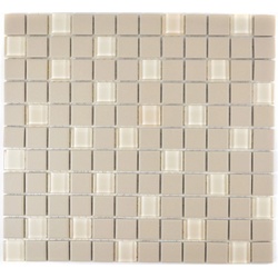 Mosani Mosaikfliesen Keramik Mosaik BODENFLIESE hellbeige rutschsicher Glasmosaik