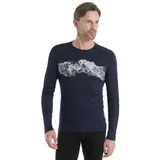 Icebreaker 200 Oasis Crewe Remarkables Merino Langarm-baselayer - Midnight Navy - L