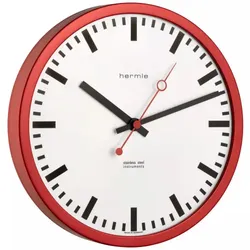 Hermle -Grand Central Wanduhr Rot Quarz 30cm- 30471-362100