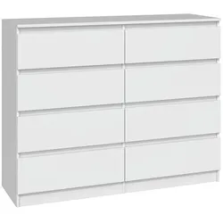 ibonto Hochkommode Kommode Groß, Stilvoll & Praktisch mit 8 Schubladen Hochwertig
