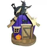Erzgebirgische Volkskunst Richard Glässer GmbH Räucherofen Rauchhaus Abenteuerhaus Halloweenhaus Höhe 20cm NEU lila