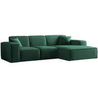 Fun Möbel Ecksofa Designersofa CELES PREMIUM Stoff Opera Velvet Grün Ottomane Rechts & Couches, Wohnlandschaften, Ecksofas