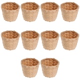 Cabilock 10 Stücke Miniatur Rattan Korb Geflochtener Blumenkorb Sukkulenten Blumentopf Kaktus Topf Pflanzkorb Obstkorb Mini Weidenkorb Aufbewahrungskorb Landhaus Deko Körbchen