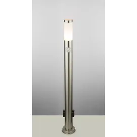 ETC Shop Wegeleuchte Edelstahl, Kunststoff spritzwassergeschützt mit Bewegungsmelder 2er Set silber
