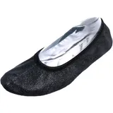 Lappade Gymnastikschuhe Turnschläppchen Ballettschuhe Ballerinas für Damen Herren Mädchen Jungen mit Gummisohle mit Glitzer schwarz Gr. 41 - 41 EU