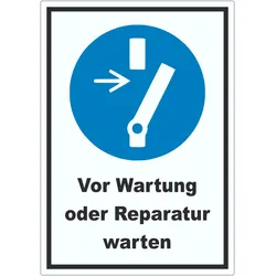 Vor Wartung oder Reparatur freischalten Aufkleber A2 (420x594mm)