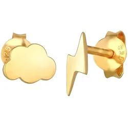 Elli Wolke Blitz Astro Stecker 925 Silber Ohrringe   Damen 