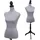 MCW Schneiderpuppe MCW-Q24, Schaufensterpuppe Torso weiblich, Schaumstoff, abnehmbarer Bezug, MVG-zertifiziert ~ grau