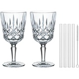 Nachtmann Noblesse Cocktailgläser mit Glastrinkhalmen 2er Set transparent