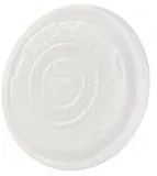 Greenbox Flachdeckel für Universal & Suppenbecher, CPLA, weiß DFC036701 , 1 Packung = 50 Stück, Ø 11,5 cm