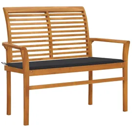 vidaXL Gartenbank Massivholz Teak 112 cm Anthrazit Auflage
