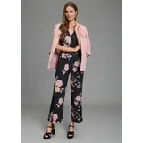 LAURA SCOTT Jumpsuit LAURA SCOTT, Damen, Gr. 38, N-Gr, schwarz, geblümt, Jersey, Obermaterial: 95% Polyester, 5% Elasthan, geblümt, bequem, V-Ausschnitt, Overalls Jumpsuit, für den eleganten Anlass mit floralem Muster