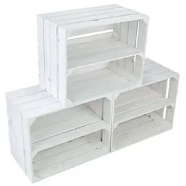 Kistenkolli Altes Land Obstkistenregal 3er Set 60 x 40 x 30 cm Weiß