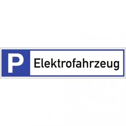 Dreifke® Schild, Parkplatzreservierer Elektrofahrzeug, Alu, 460x110 mm