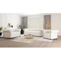 S-style möbel - Chesterfield Polstergarnitur 3+2+1 Lukas aus veganem