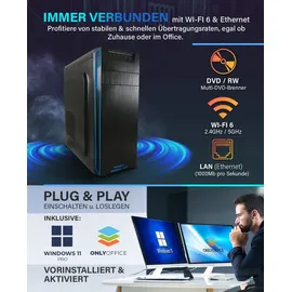 Greed Basic V2 Desktop-PC Intel Core i5 10400 4,3 GHz 8 GB RAM 256 GB SSD Win 11 Pro