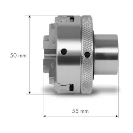 Eberth Dreibackenfutter mit 50 mm Durchmesser, 2' 3-Backenfutter Selbstzentrierend, Anschluss-Gewinde 1' -8 tpi, Inkl. Spannwerkzeug, Drechselbank Zubehör,
