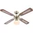 106,6 cm Deckenventilator messing antik/eiche mit Licht