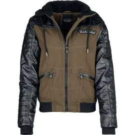 Rock Rebel by EMP Damen schwarz/olive Übergangsjacke mit Kapuze XL - XL