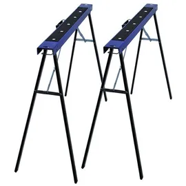Helo24 Klappbock 2x Arbeitsbock Stützbock Montagebock Unterstellbock Werkstatt C3, 250 kg max. Belastbarkeit, (2-St) blau