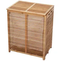 Mendler Wäschetruhe HWC-B18, Wäschebox Wäschekorb Wäschesammler, Bambus 61x50x35cm