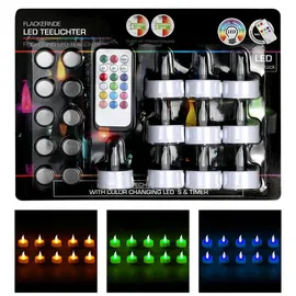 CEPEWA GmbH LED Teelichter 10 St. Bunt