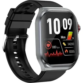 knauermann PRO 3 Fan Edition BT 2025 mm Edelstahlgehäuse Schwarz Silikonarmband Schwarz M