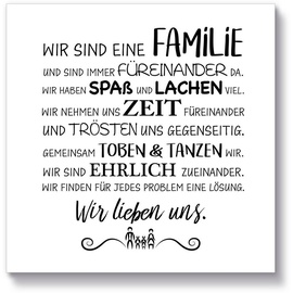 Artland Holzbild »Familie I«, Sprüche & Texte, (1 St.), weiß