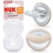 NUK MommyFeel Silikon 2 Stück grau - 0−9 M | Greige | Sandstone