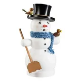 Richard Glässer GmbH Seiffen Richard Glässer Seiffen Räuchermann Schneemann mit Schaufel, 26 cm hoch, original Erzgebirge #26171